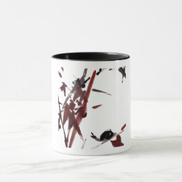 Tuschekunst mit Schnecke und Rotem Bambus Mugg