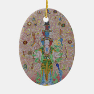 Tusen-Beväpnad Avalokiteshvara prydnad Julgransprydnad Keramik