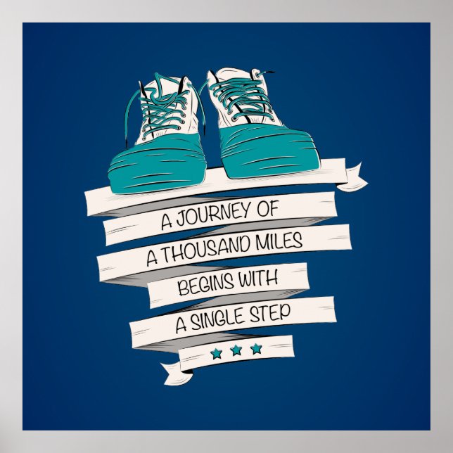 Tusen mil börjar med ett enda steg poster (Framsidan)