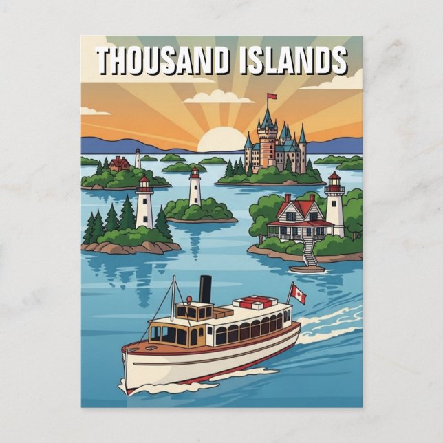 Tusen öar Ontario Kanada Vykort (Framsida)