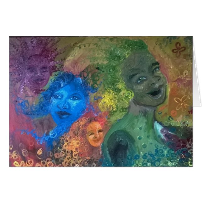 Tusen systrar som skrattar kortet OBS kort (Framsidan Horizontal)