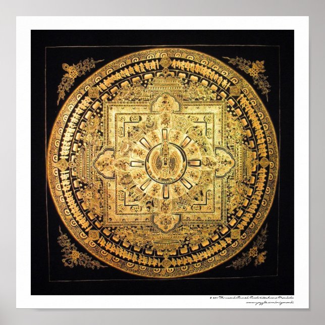 Tusenarmed Avalokiteshvara Mandala Affisch (Framsidan)
