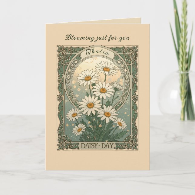 Tusendaggens födelsemånadsblommans motiv kort (Framsida)