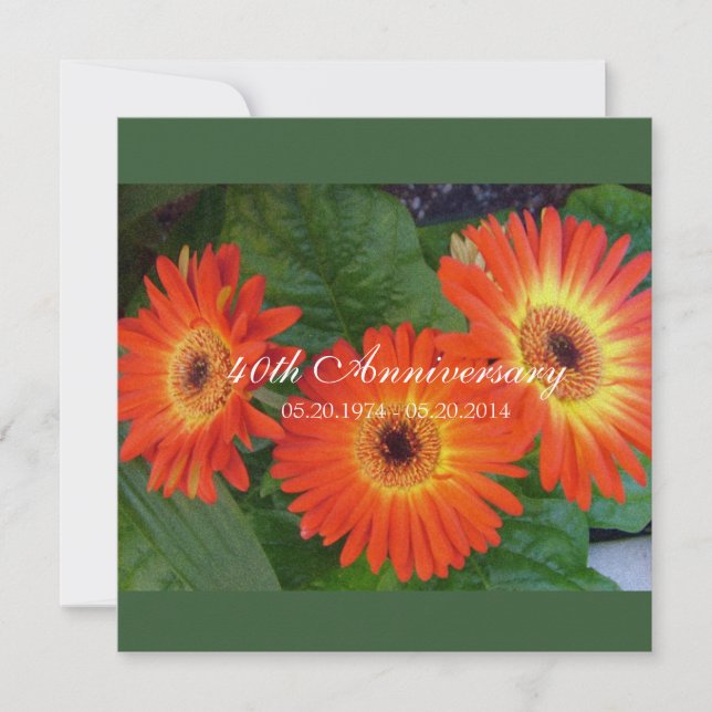 Tusenskönas blommiga bröllopsjubileumsinbjudningar inbjudningar (Framsida)