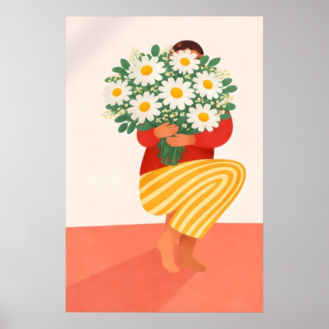 Tusenskönas Bukett Kvinna Affisch, Färgrik Blomma Poster (Framsidan)