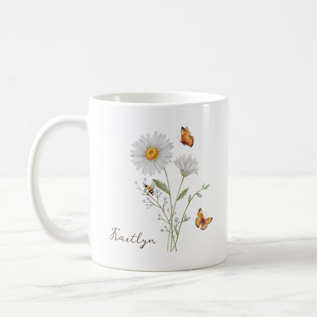 Tusenskönas födelsemånadsblomma kaffemugg (Vänster)
