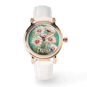 Tusenskönas Impressionistiska Blommiga Turkos Pers Armbandsur