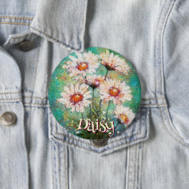 Tusenskönas Impressionistiska Blommiga Turkos Pers Knapp