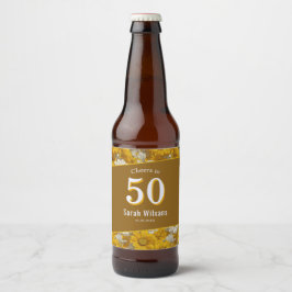 Tusenskönas kronblad 60-årsdag för fru gul ölflaska etikett