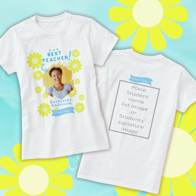 Tusenskönast lärare Foto Vitt T Shirt (Daisy Best Teacher White
T-Shirt.)
