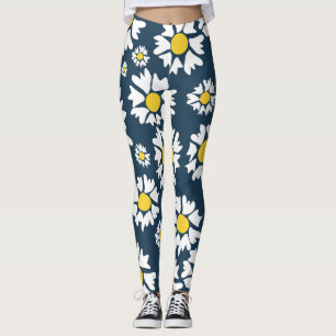 Tusenskönemönster, Blommönster, Vita tusenskönor Leggings