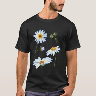 Tusenskönemönster för botanisk skiss blommande t shirt