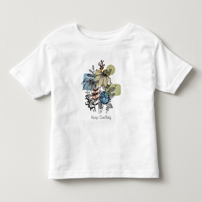 Tusenskönhet Doodle i bläck och akvarell T Shirt (Framsida)