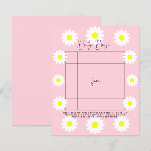 Tusenskönor - Baby shower bingo spel (Fram/baksida)
