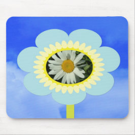 tusenskönor, blommor och blå himmel musmatta