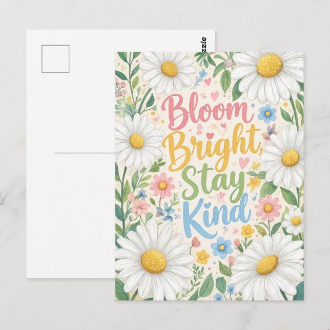 Tusenskönor: Blomstra klart, förbli snäll Vykort (Fram/baksida)