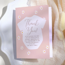 Tusenskönor Boho Rosa Blommig Baby Shower Tack Kort
