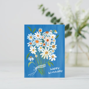 Tusenskönor Bouquet Glad födelsedag Handmålad Goua Vykort