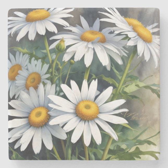 Tusenskönor Bukett Blommor Elegant Akvarell Stenunderlägg (Framsidan)