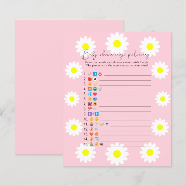 Tusenskönor - Emoji bildspel baby shower (Fram/baksida)