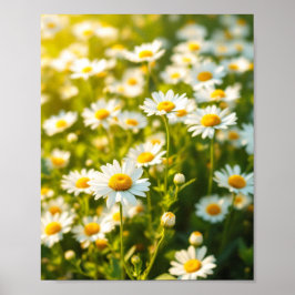Tusenskönor Fält Solsken Glada Blommor Vår Poster