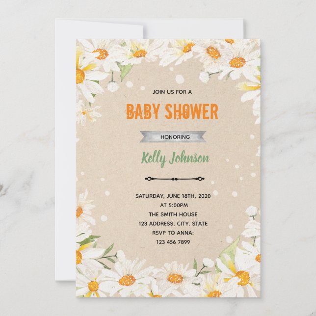 Tusenskönor födelsedagsinbjudan till baby shower inbjudningar (Framsida)