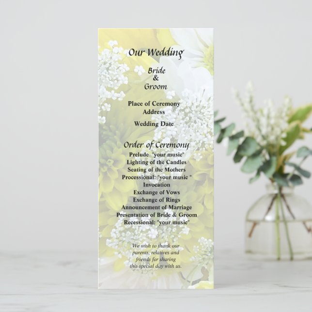 Tusenskönor, Krysantemum och Slörblommabukett Program (Stående Fram)