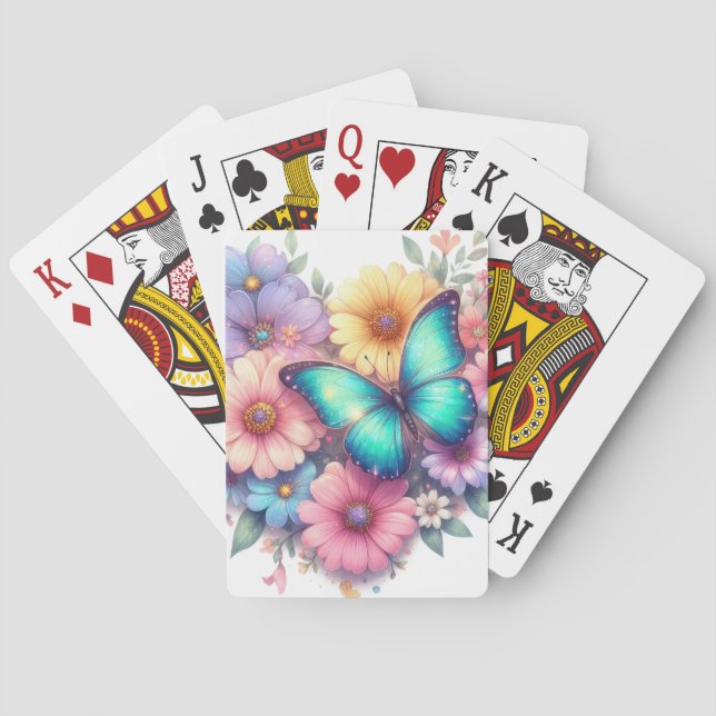 Tusenskönor med en vacker fjäril casinokort (Baksidan)