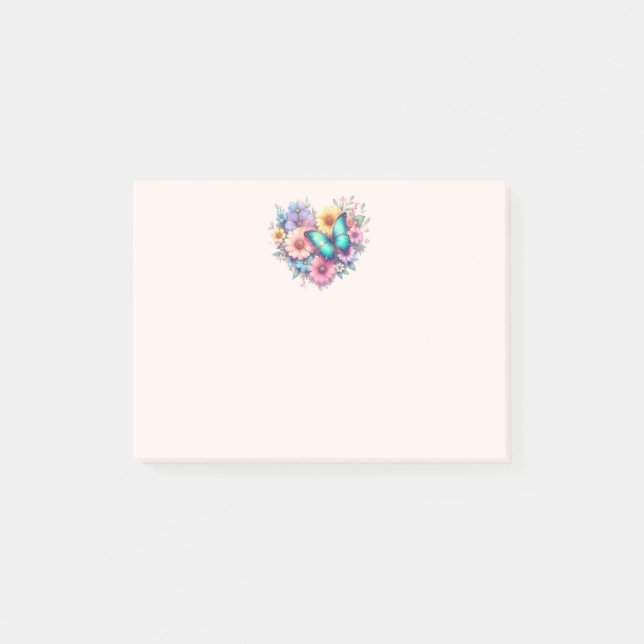 Tusenskönor med en vacker fjäril post-it block (Framsida)