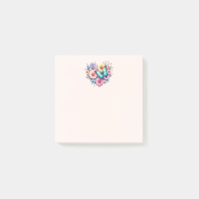 Tusenskönor med en vacker fjäril post-it block (Framsida)