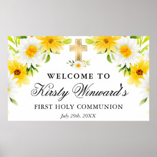 Tusenskönor och gula blommor Första kommunionen Poster