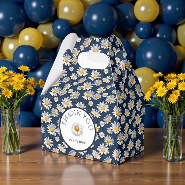 Tusenskönor på blå Denim Födelsedag  Presentaskar (Skapare uppladdad)