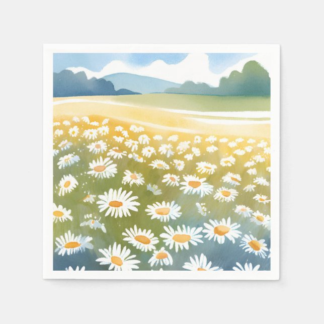 Tusenskönor på fält | Blomsteräng blomsterkonst Pappersservett (Framsidan)