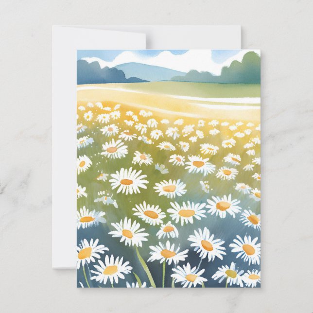 Tusenskönor på fält | Blomsteräng blomsterkonst Tack Kort (Framsida)