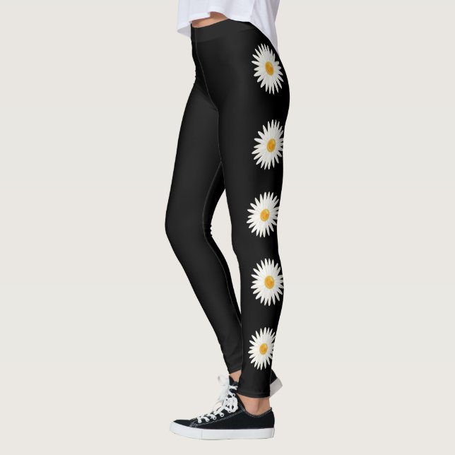 Tusenskönor på svart bakgrundsfärg leggings (Vänster)