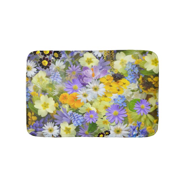 Tusenskönor, Primula, Narcisser Blommor Badrumsmatta (Framsidan)
