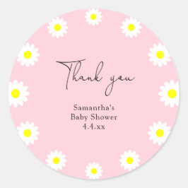 Tusenskönor - tack baby shower runt klistermärke