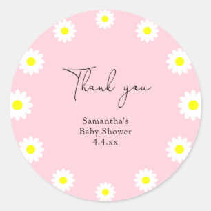 Tusenskönor - tack baby shower runt klistermärke