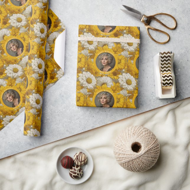 Tusensköns Inspirerade 60-års Födelsedag Mamma Gul Presentpapper (Hantverk)