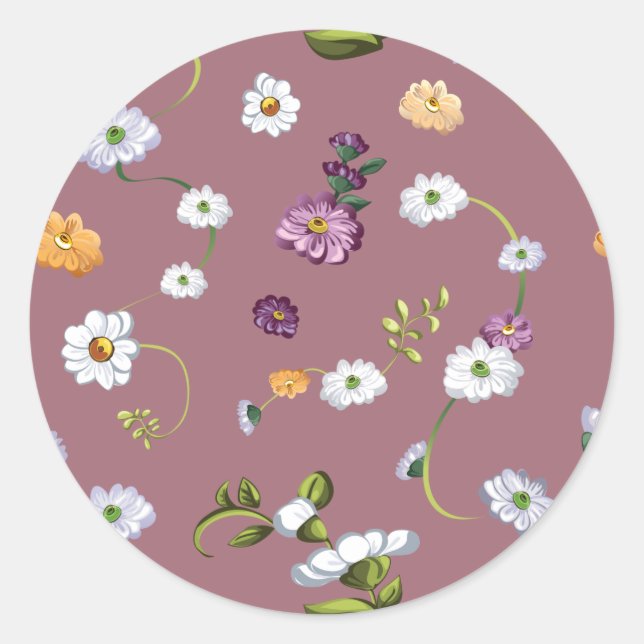 Tusenskönsblomma 3 runt klistermärke (Framsida)