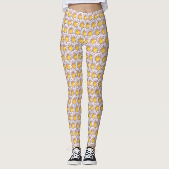 Tusenskönsblomma, vildblomma boho, sommarpresent  leggings (Framsida)
