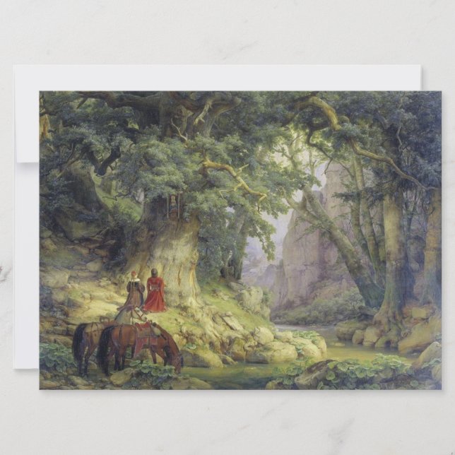 Tusentals år vid floden Träd (av Karl Lessing) Kort (Framsida)