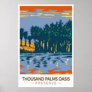 Tusentals Handflatan Oasis Bevara Kaliforniens Vin Poster