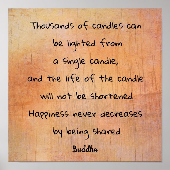 Tusentals ljus - buddha-citat _art print poster (Framsidan)