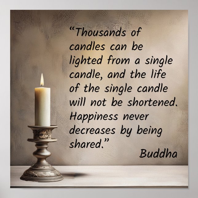 Tusentals ljus, buddha-citat poster (Framsidan)