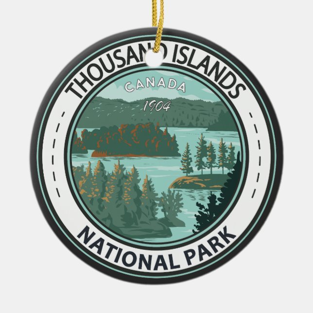 Tusentals öars nationalpark Canada Badge Julgransprydnad Keramik (Framsidan)