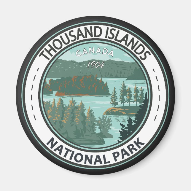 Tusentals öars nationalpark Canada Badge Magnet (Framsidan)