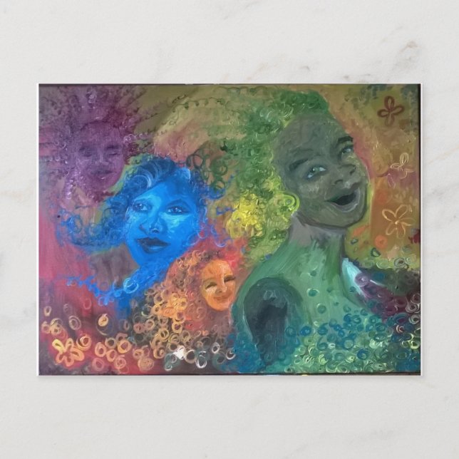 Tusentals systrar som tappar vykort (Framsida)