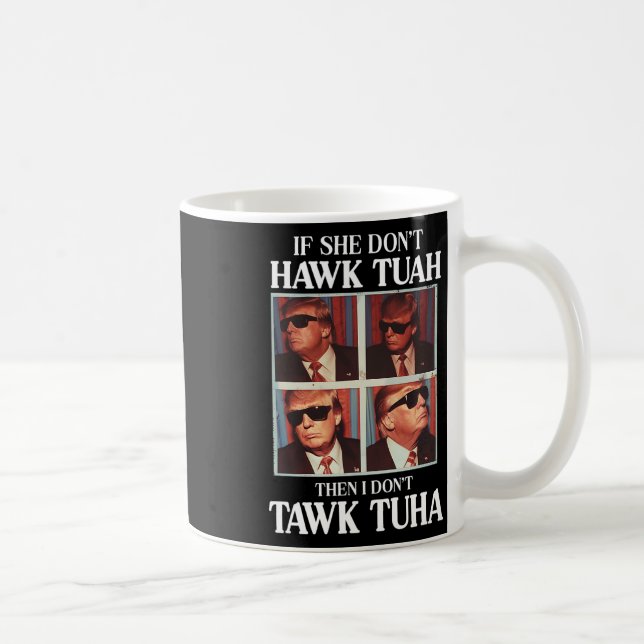 Tush 2024 Hawk Tuah Trump Embarring Airport Kaffemugg (Höger)
