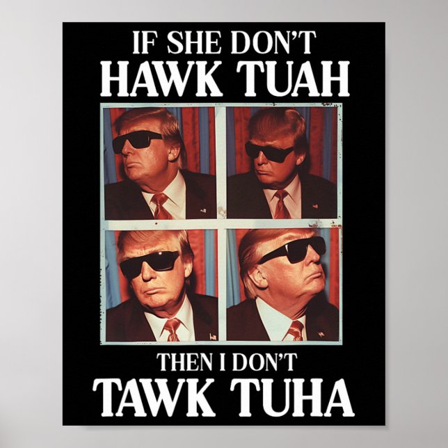 Tush 2024 Hawk Tuah Trump Embarring Airport Poster (Framsidan)